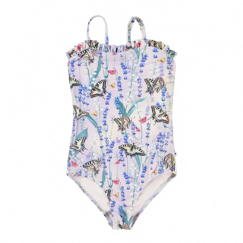 NEW MOLO little girls nakia swimsuit in lavender field